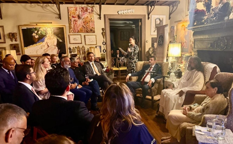 Diplomats and guests attending a diplomacy and leadership event in New York