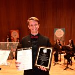 Marko Baloski with an award after an international music competition