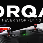 Orqa drone technology and remote control equipment displayed in an official company promotional image.