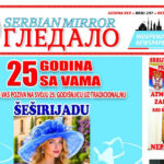 Front page of Serbian Mirror Ogledalo's October 2026 issue, featuring a special headline celebrating its 25th anniversary.