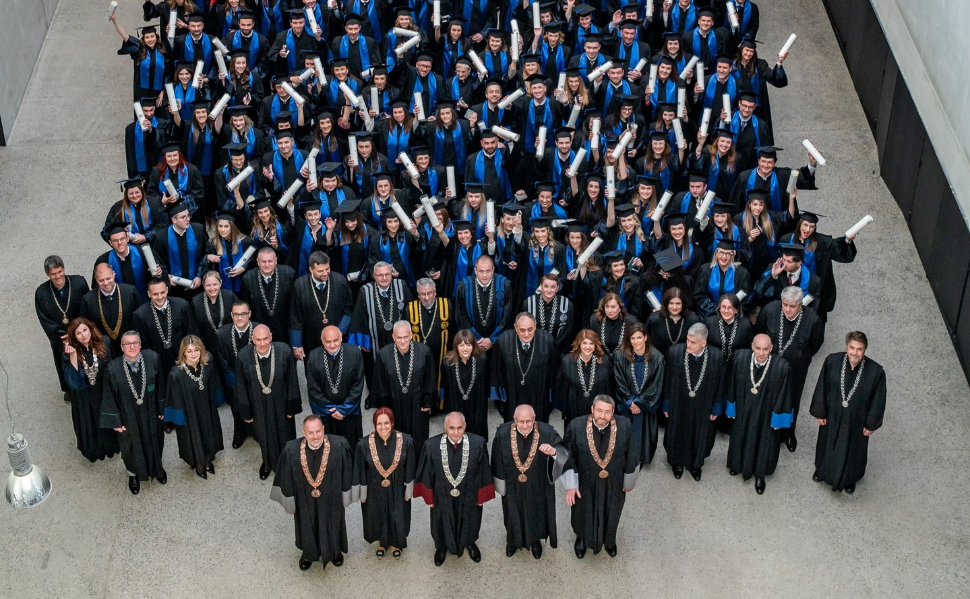 University of Zagreb graduates and academic representatives at a graduation ceremony in Croatia