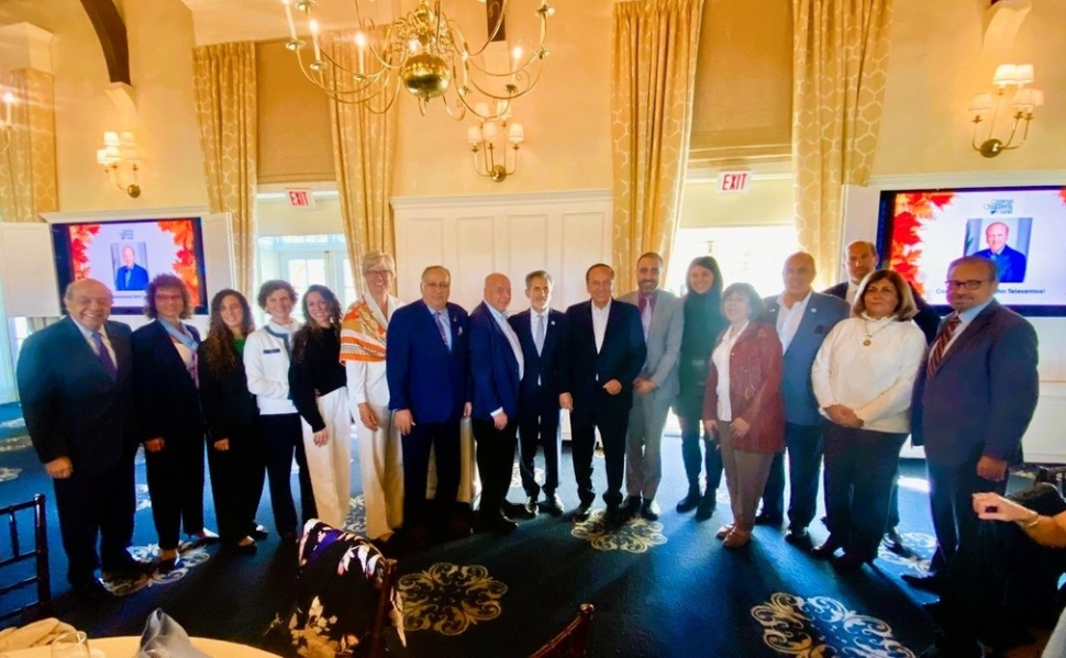 John Televantos and his family with Cyprus Children's Fund representatives at the 2026 award ceremony in New Jersey.