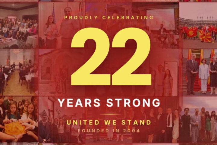 United Macedonian Diaspora celebrates its 22nd anniversary with a collage highlighting community events and activities since 2004.