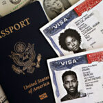 US passport and visa documents illustrating American immigration and work permit policies US passport and visa documents illustrating American immigration and work permit policies